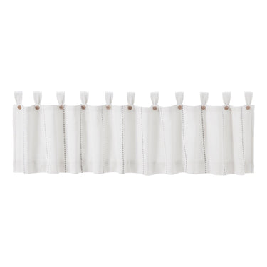 Stitched Burlap White Valance Curtain 16x90 VHC Brands - The Fox Decor
